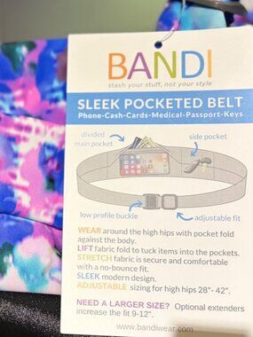 NWT Bandi Floral Running Belt No-Bounce Adjustable Waist Pack Fanny Pack Travel
